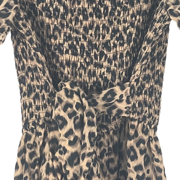 ODDY ANIMAL PRINT BALLOON SLEEVE MAXI ROMPER WITH TIE FOR A MORE FITTED LOOK - Picture 7 of 13